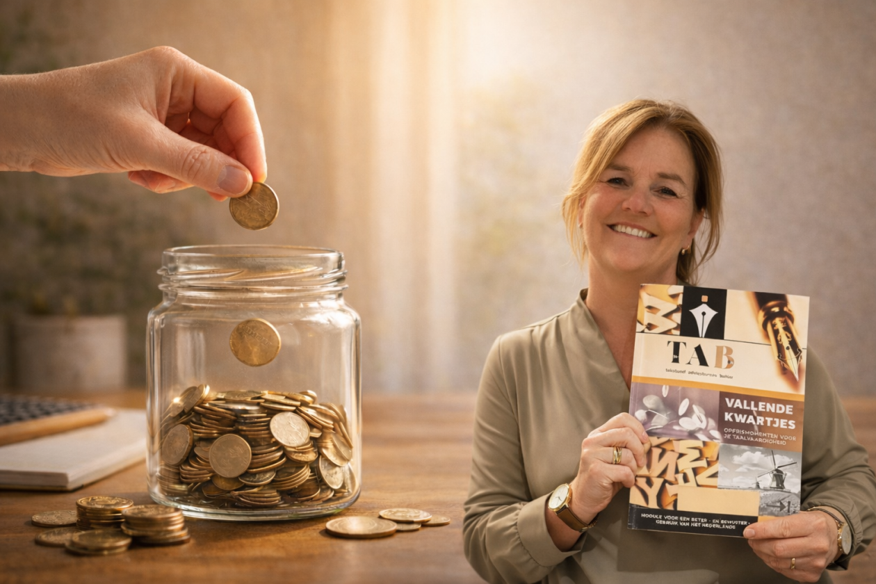 Vrouw met boekje en muntenjar-2